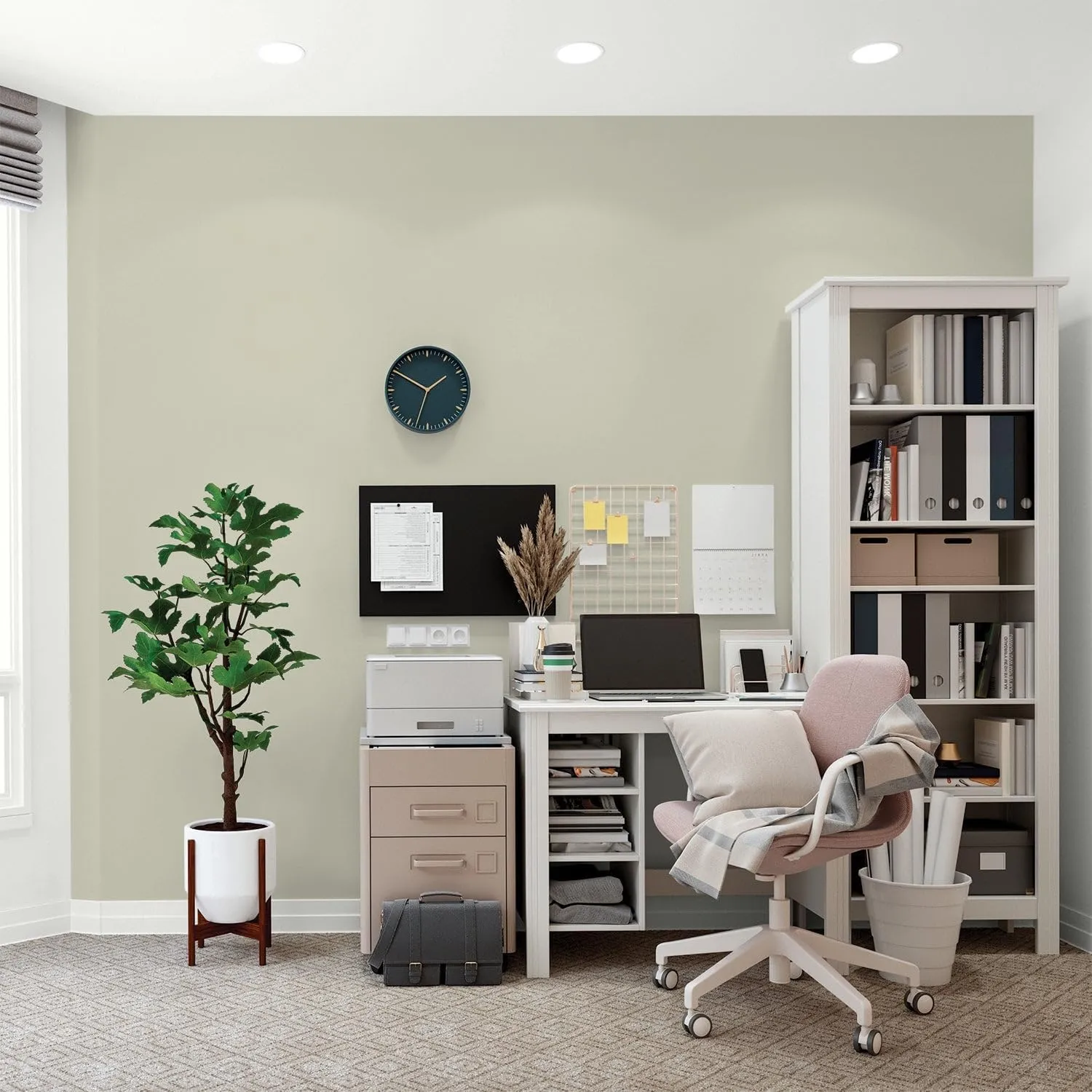 Glidden Interior Paint   Primer: Sage/French Gray Linen, One Coat, Flat, 1-Gallon