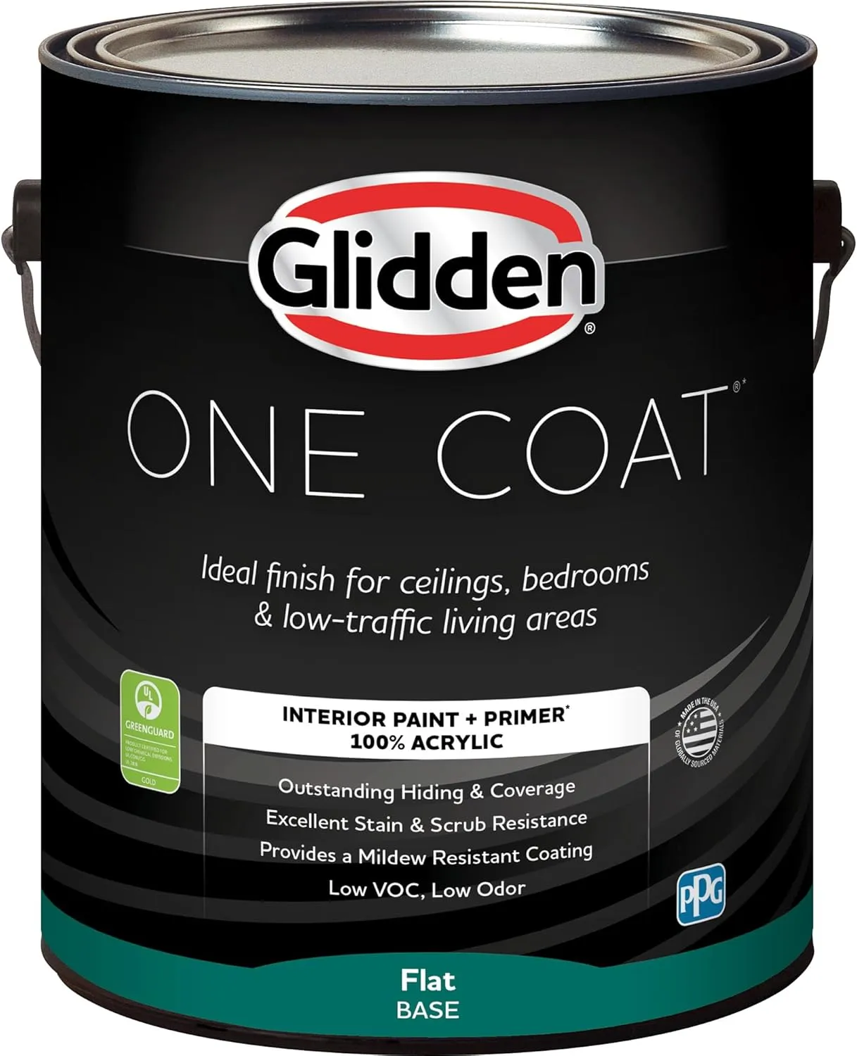 Glidden Interior Paint   Primer: Sage/French Gray Linen, One Coat, Flat, 1-Gallon