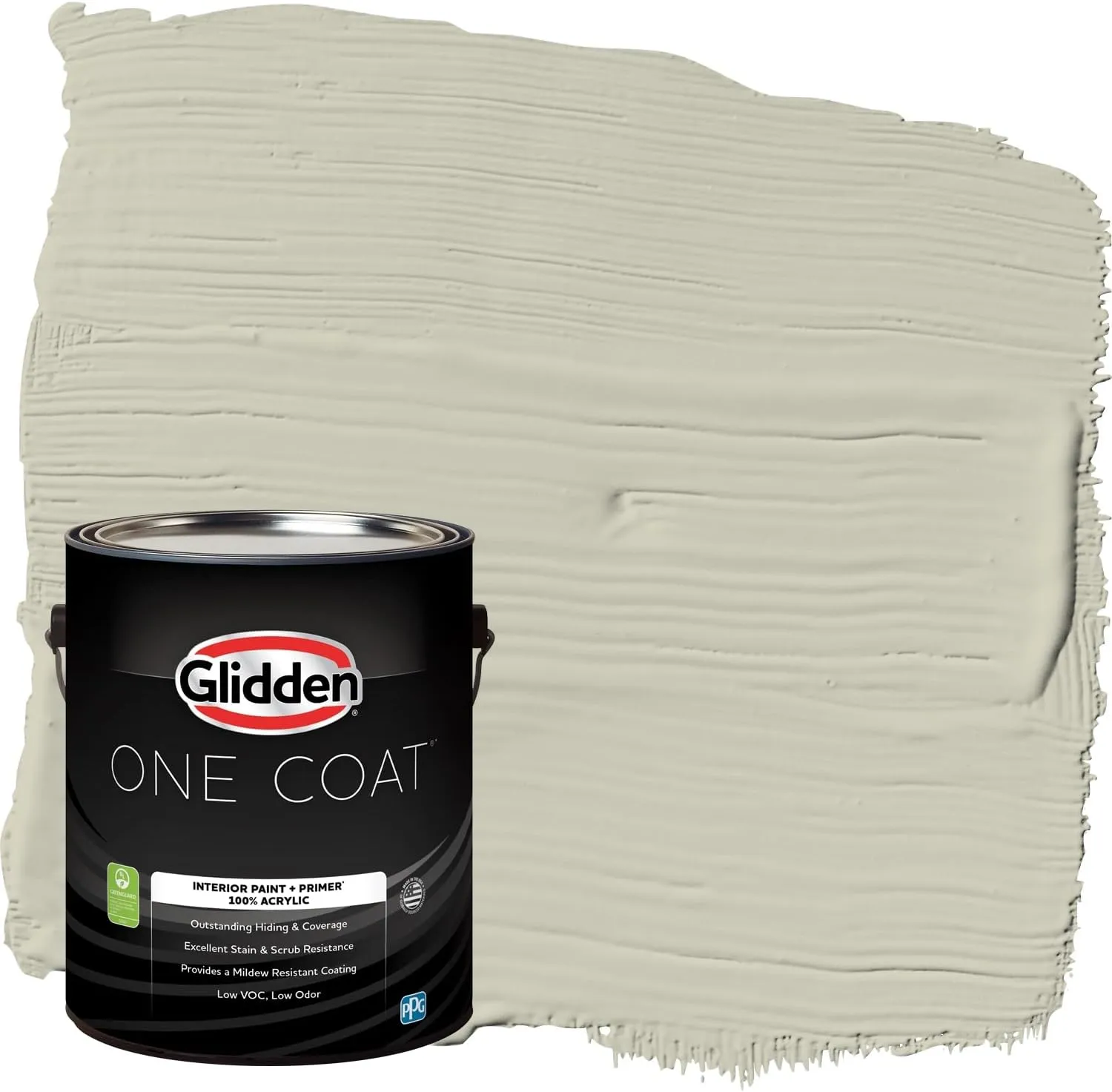 Glidden Interior Paint   Primer: Sage/French Gray Linen, One Coat, Flat, 1-Gallon