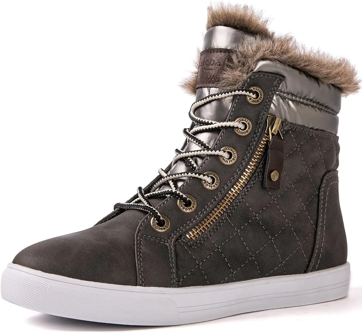 GLOBALWIN Women’s Platform Wedge Sneakers Outdoor Anti-Slip Winter Snow Hiking Furry Ankle Boots for Women
