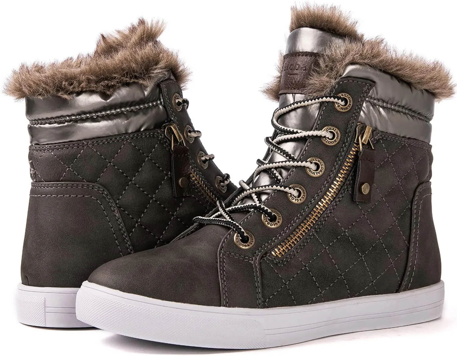 GLOBALWIN Women’s Platform Wedge Sneakers Outdoor Anti-Slip Winter Snow Hiking Furry Ankle Boots for Women