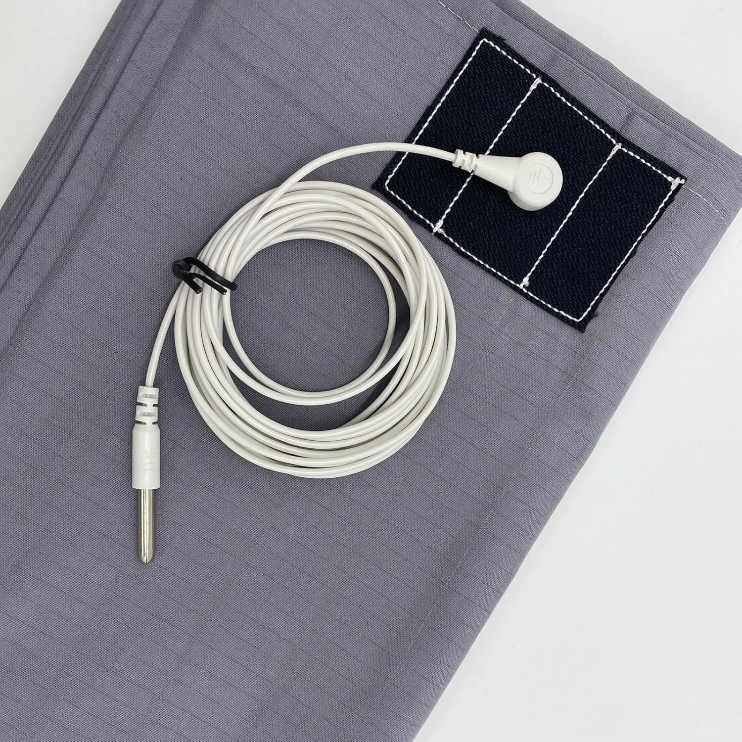 Grounding Sheet King Improve Sleep Conductive Grounding Bed Sheet 10% Pure Silver with 15ft Grounding Cord 76x80in Gray