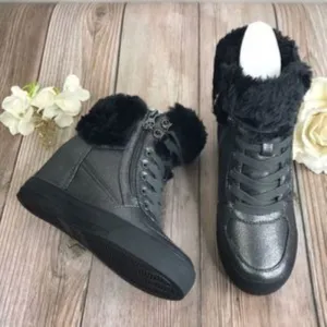 Guess Greyish-brown Leather Wedge-Sneaker 5M