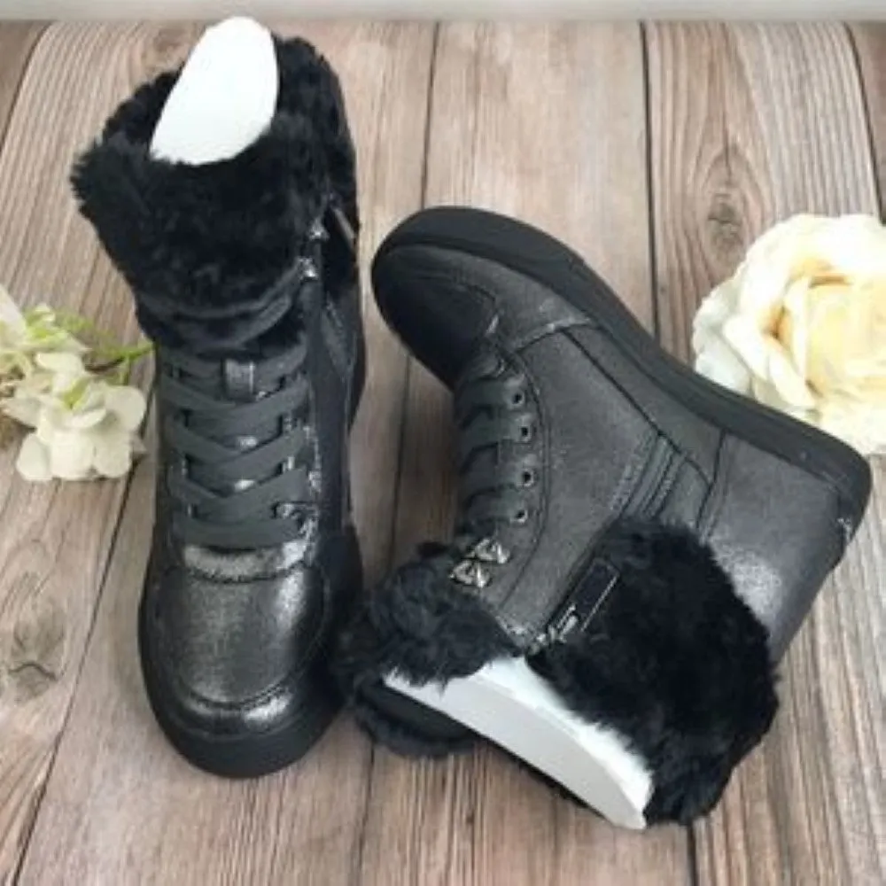 Guess Greyish-brown Leather Wedge-Sneaker 5M