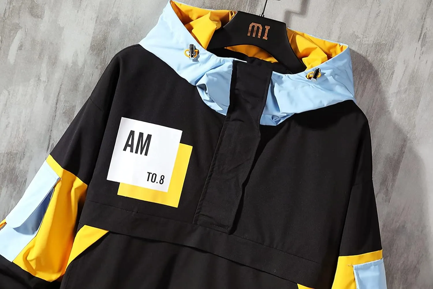 GURUNVANI Casual Hoodie Long Sleeve Hooded Jacket Color Block Pullover