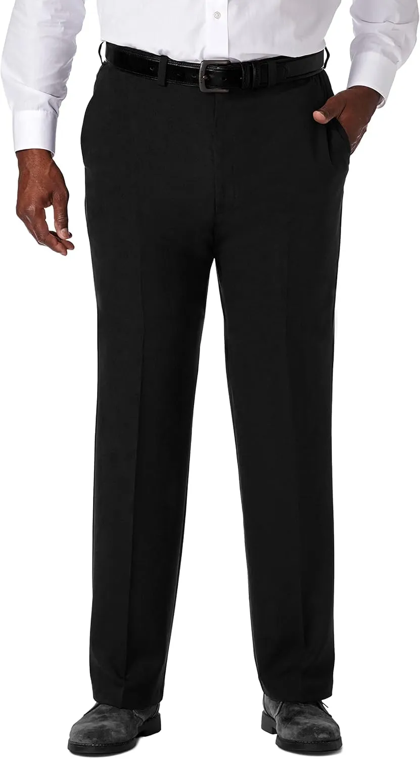 Haggar Men's Cool 18 Pro Classic Fit Flat Front Casual Stretch Golf Pant (Big & Tall Sizes)