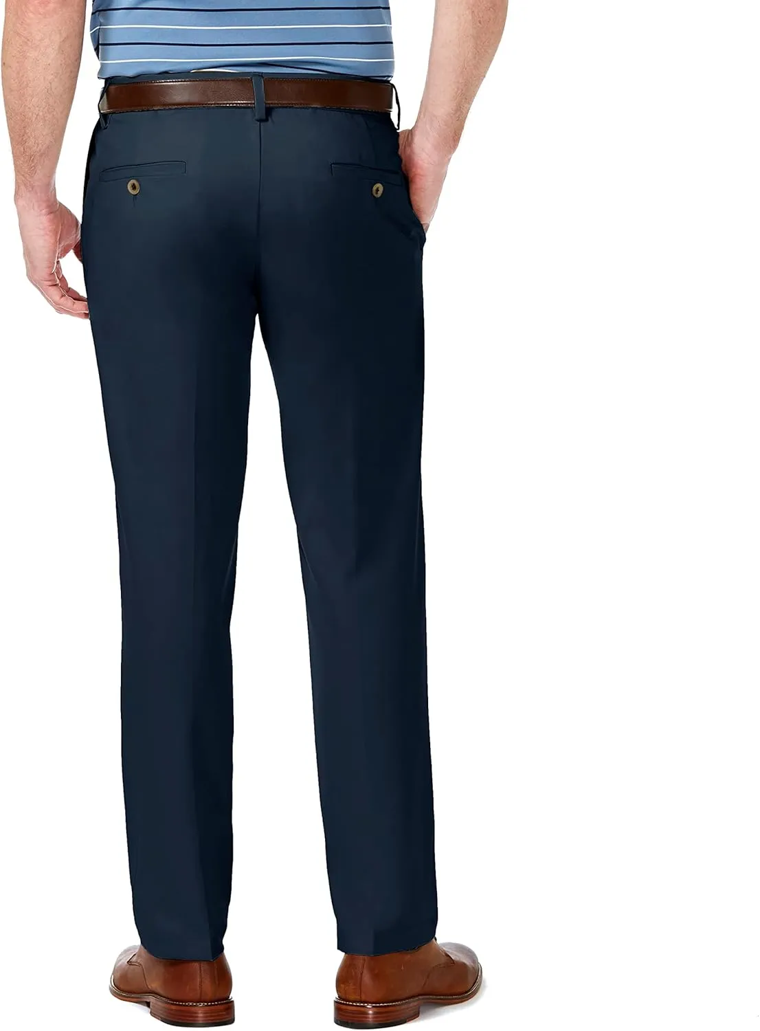 Haggar Men's Cool 18 Pro Straight Fit Flat Front Dress Casual Stretch Golf Pant