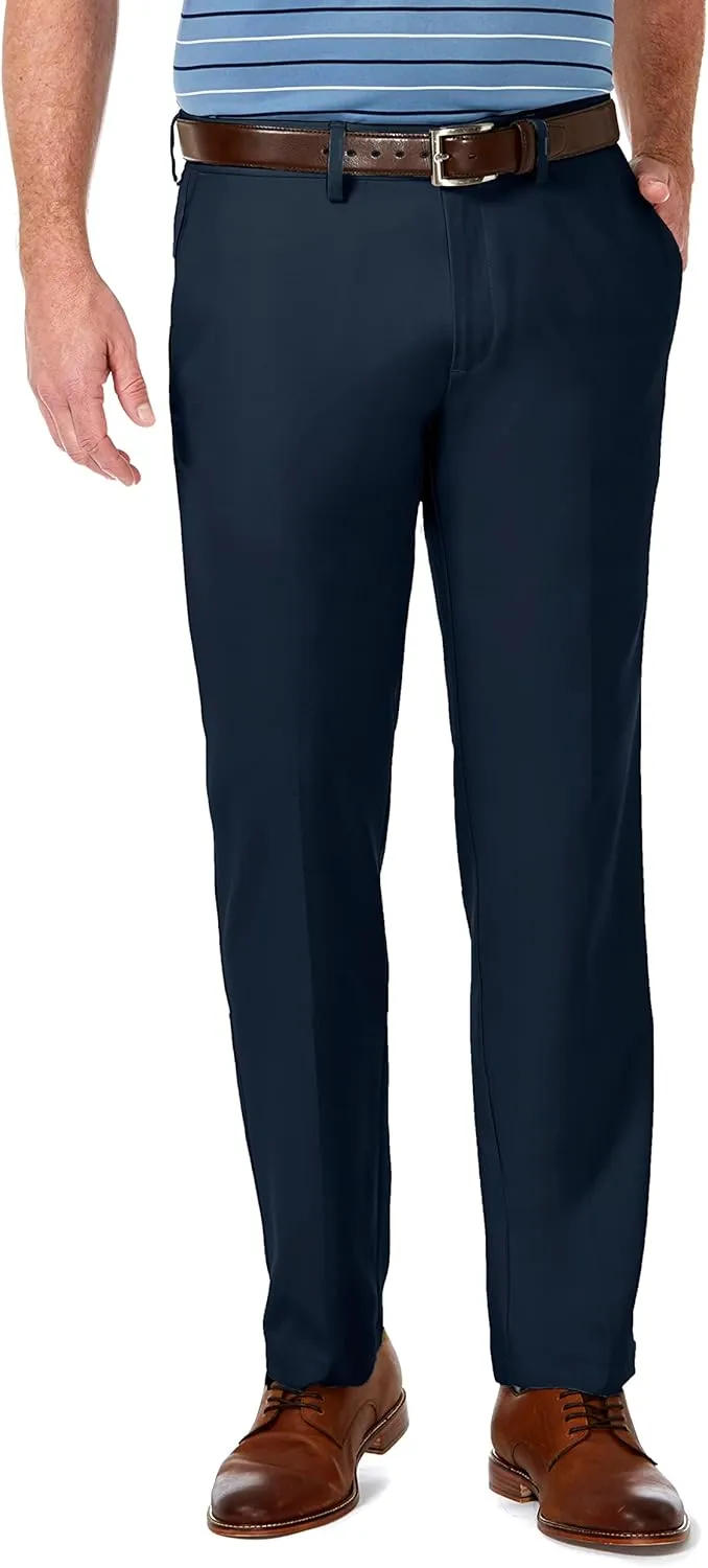 Haggar Men's Cool 18 Pro Straight Fit Flat Front Dress Casual Stretch Golf Pant