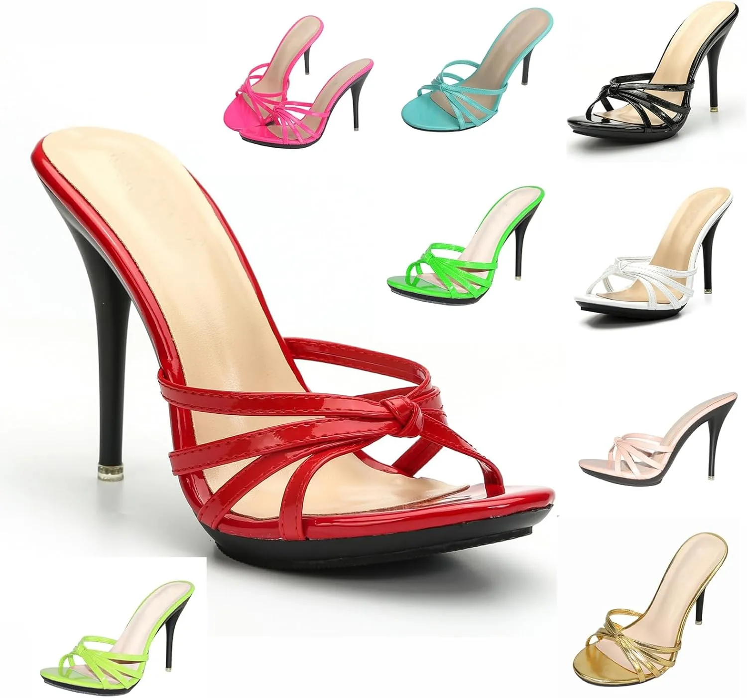 Hanfike High Heel Slide Sandals for Women Stiletto Dressy Sexy Mules
