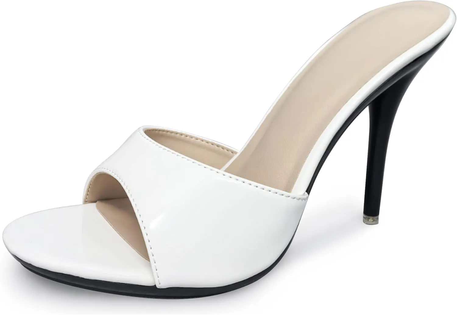 Hanfike Slide Heel Sandals Women Dressy Stiletto Slip on Slide Shoes