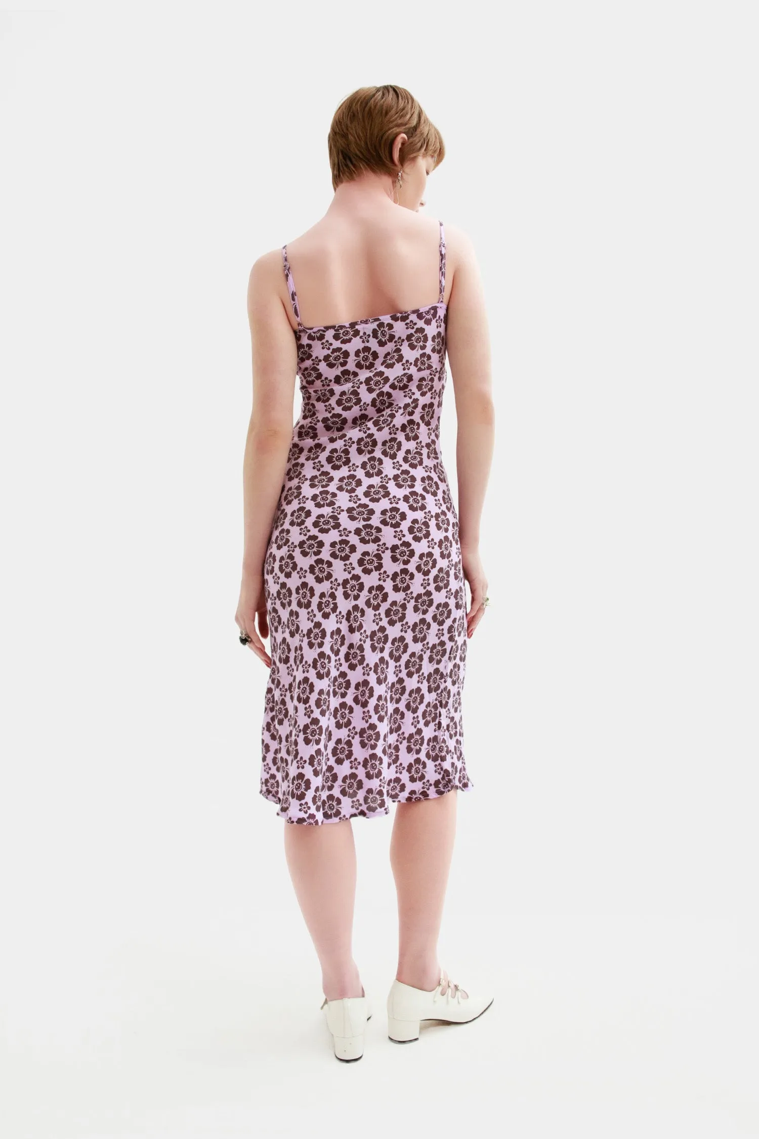 Happy Hibiscus Vacation Slip Dress - Lilac/Choc