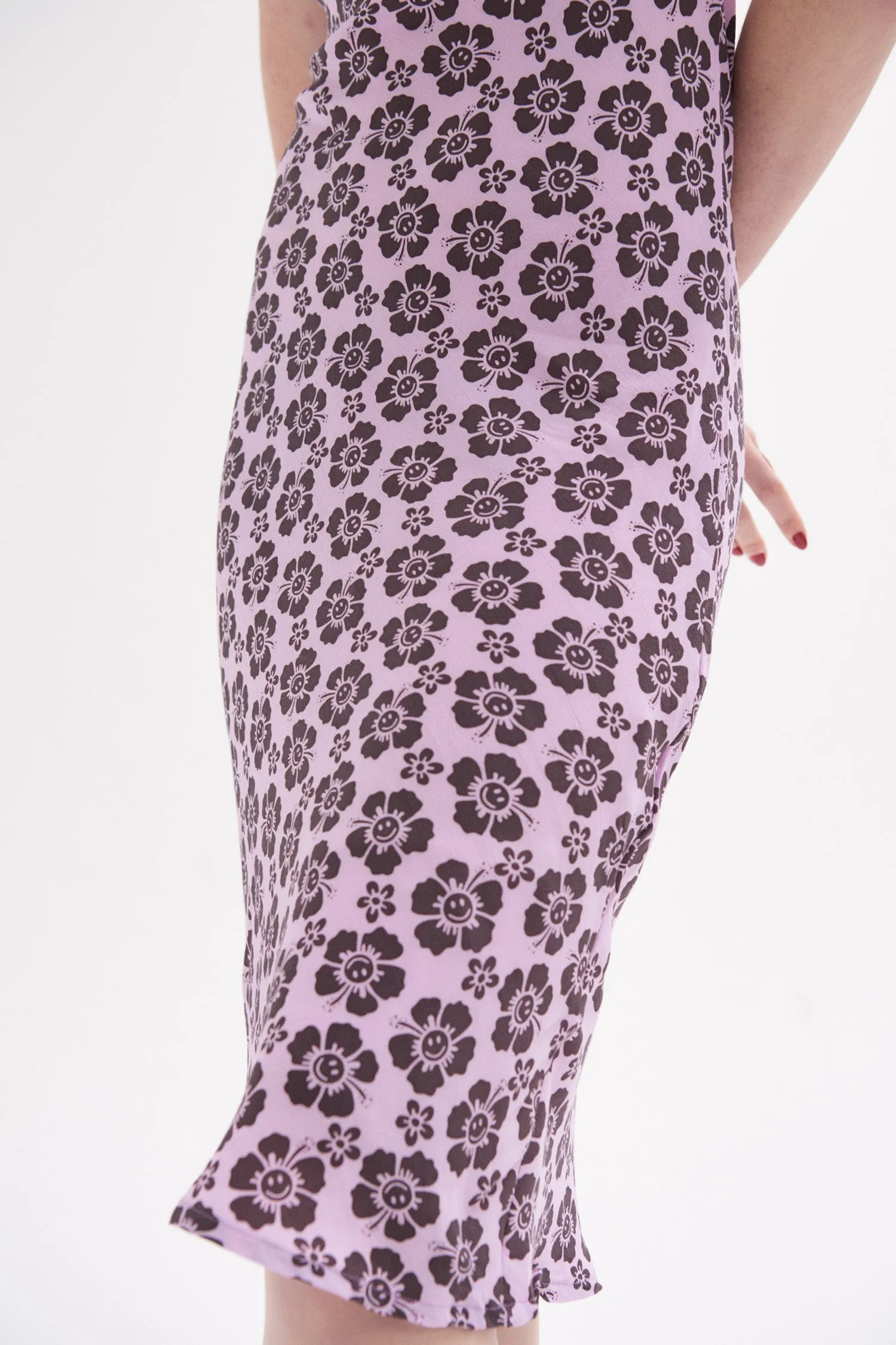 Happy Hibiscus Vacation Slip Dress - Lilac/Choc