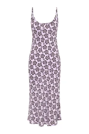 Happy Hibiscus Vacation Slip Dress - Lilac/Choc