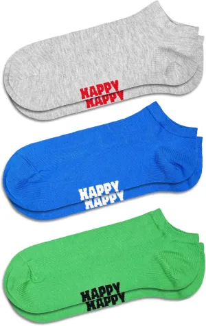 Happy Socks Solid Colored Sock Sets-Low & Sneaker Styles- For Men and Women, Made with Sustainable Organic Cotton