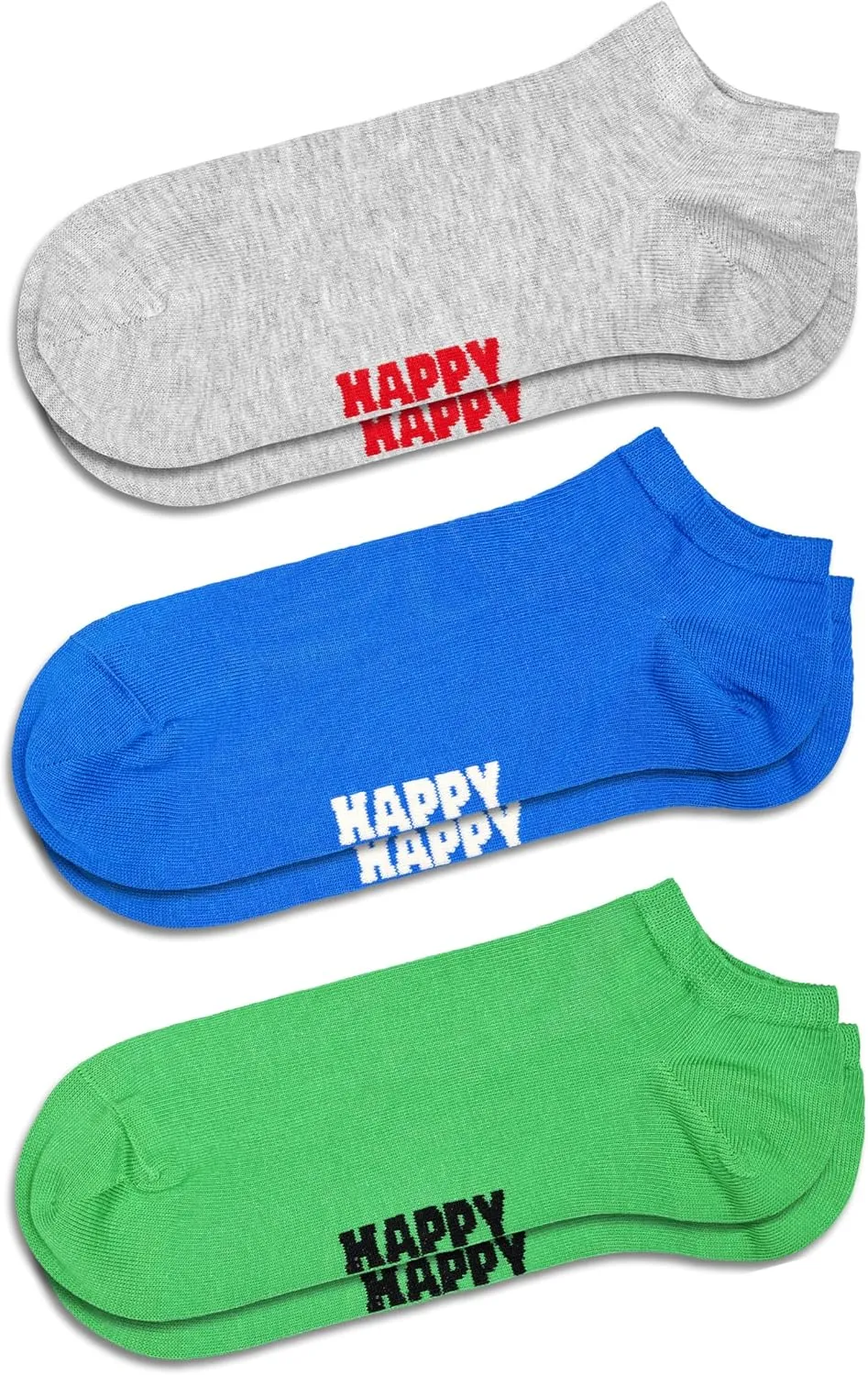 Happy Socks Solid Colored Sock Sets-Low & Sneaker Styles- For Men and Women, Made with Sustainable Organic Cotton