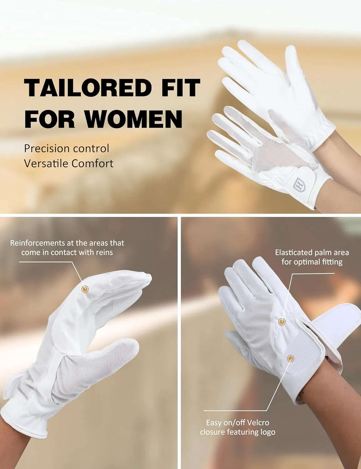 Harrison Howard Horse Riding Gloves Comfortable Grip Lightweight Gloves