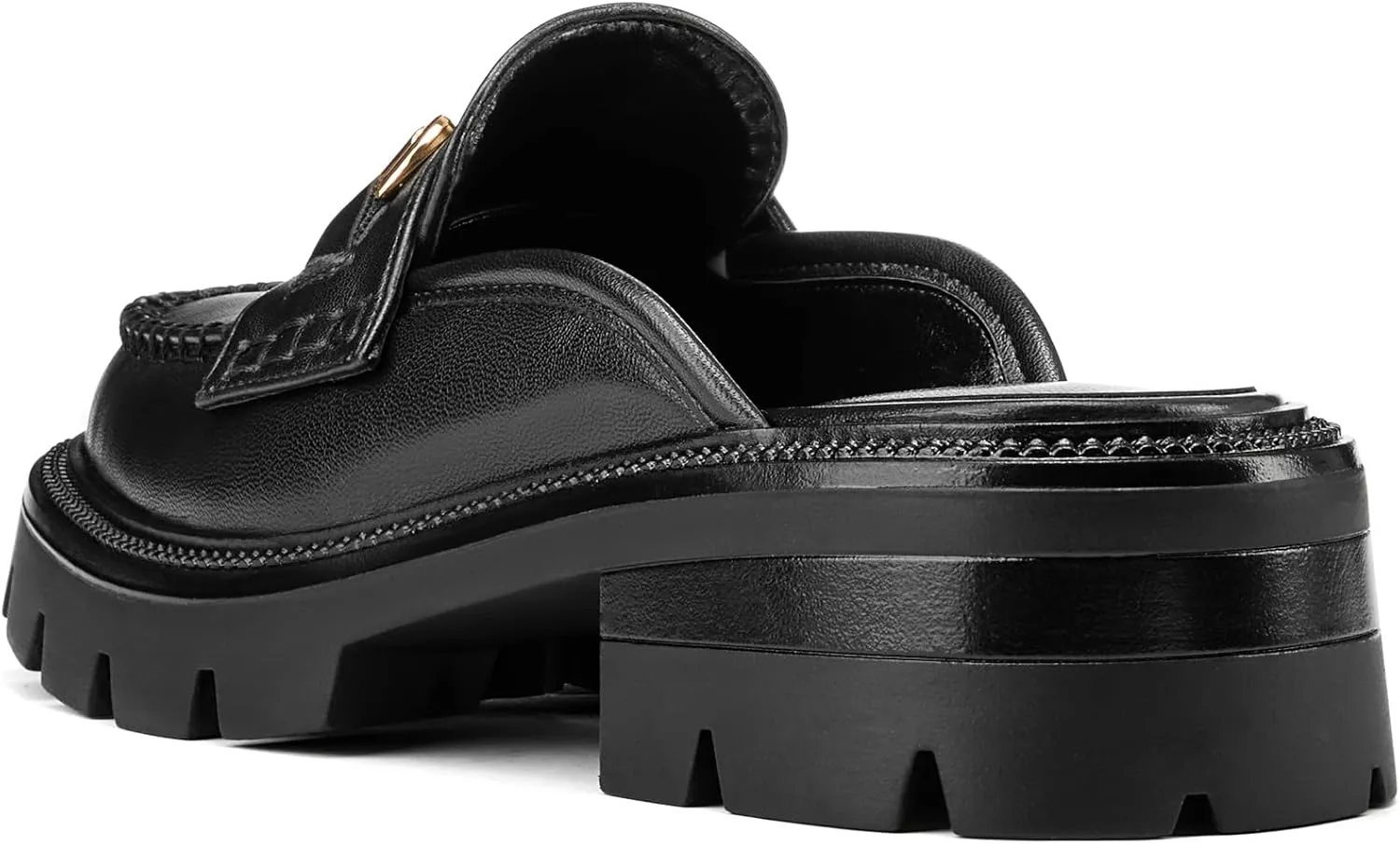 HDEUOLM Womens Platform Heel Round Toe Pumps Mules Shoes Slingback Slip-on Buckle Casual Basic Classic Flat Slides Slippers Loafers