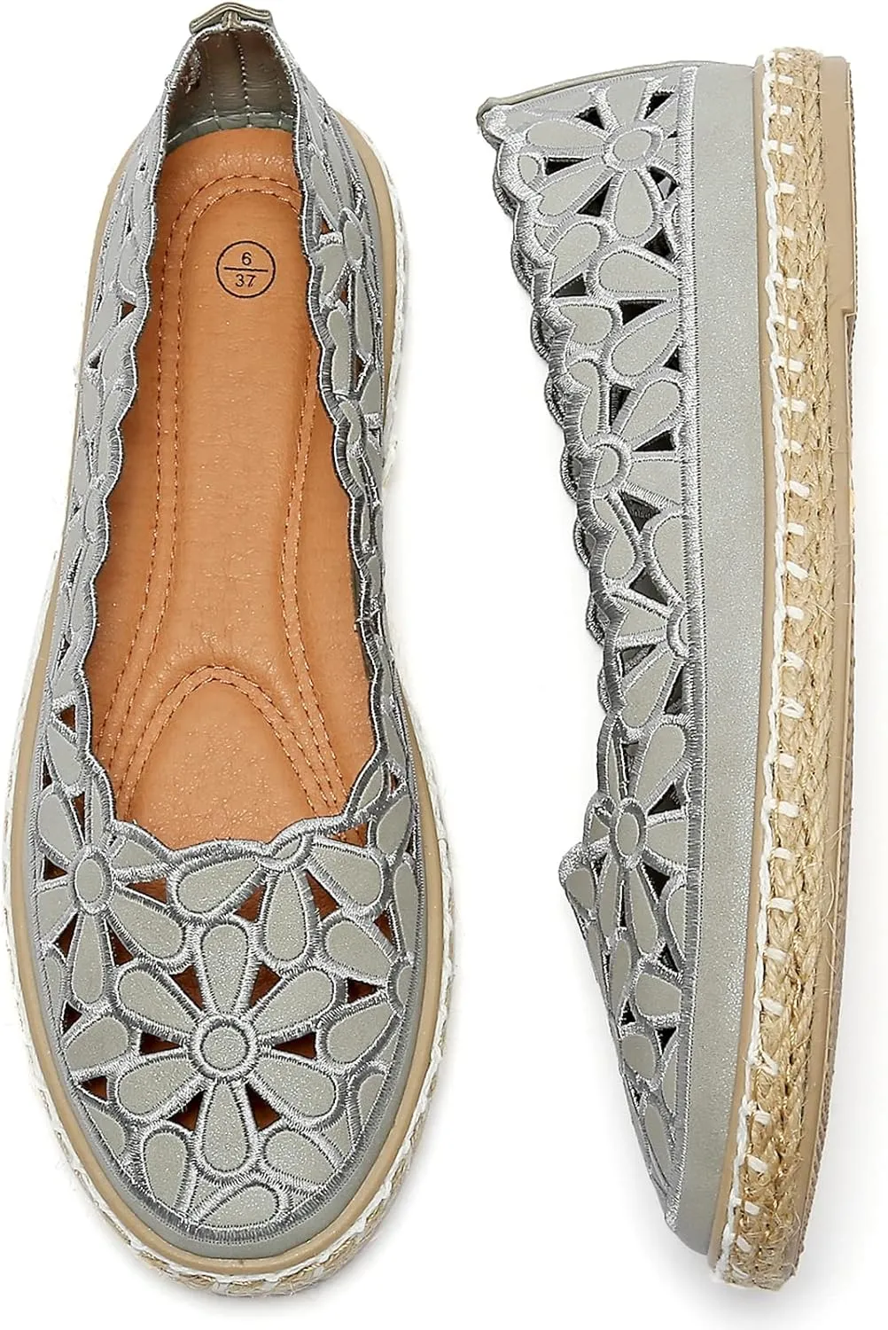 HEAWISH Women’s Ballet Flat Daisy Round Toe Dress Shoes Casual Slip On Rope Loafer