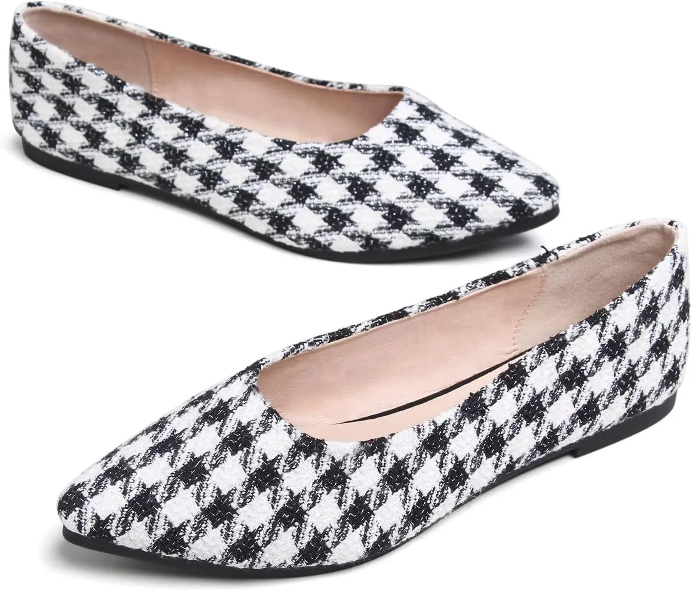 Hee grand Flats for Women Classic Solid Pointed Toe Ballet Shoes Suede Dress Shoes Casual Comfort Slip-On Loafers Lightweight