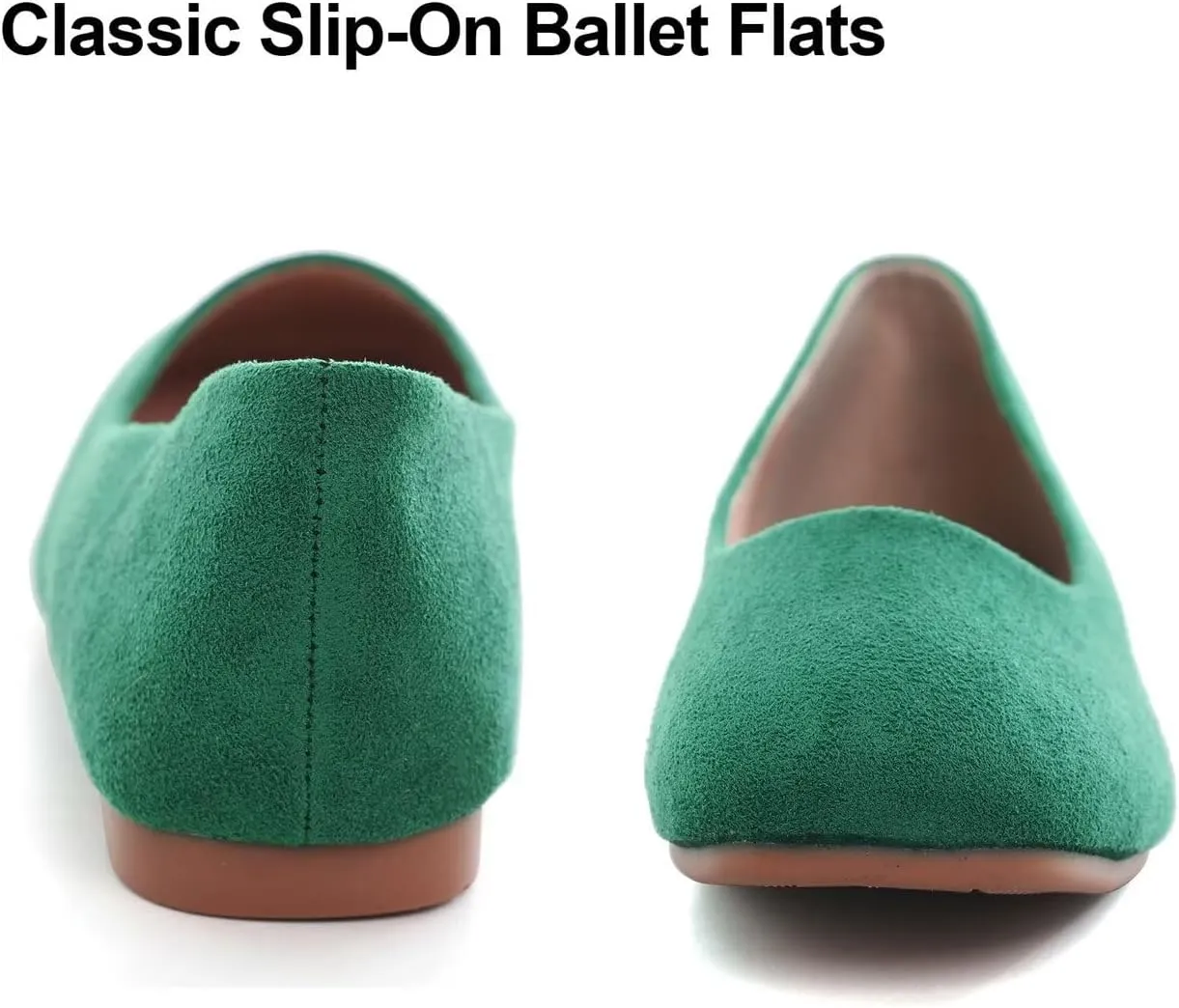 Hee grand Square Toe Ballet Flats for Women Rhinestones Chains Black Suede Dress Shoes Comfort Slip-On Loafers
