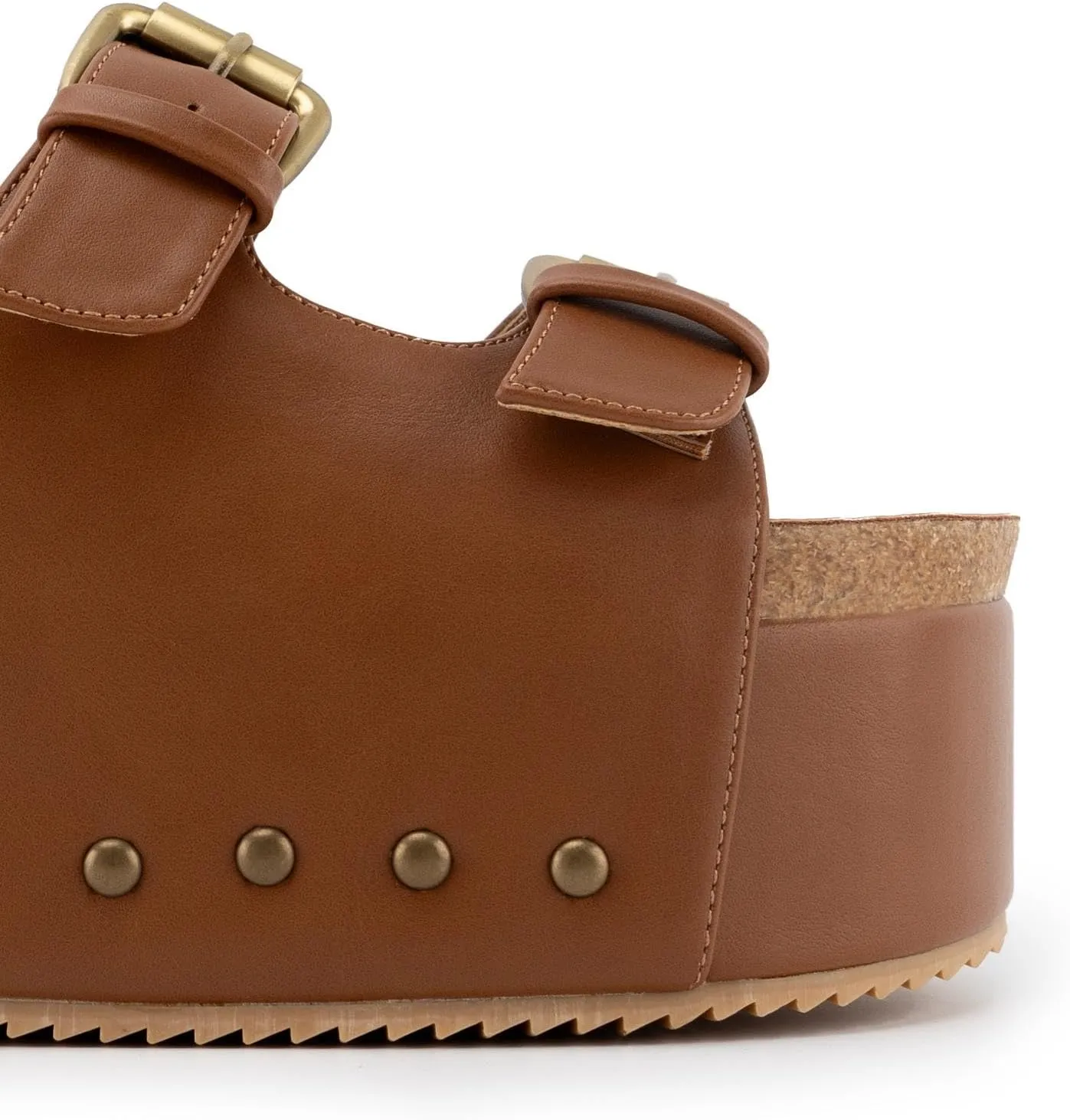 heelchic Platform Sandals Women, Chunky Platform Wedges with Arch Support, Big Buckle Casual Open Toe Slide Sandals