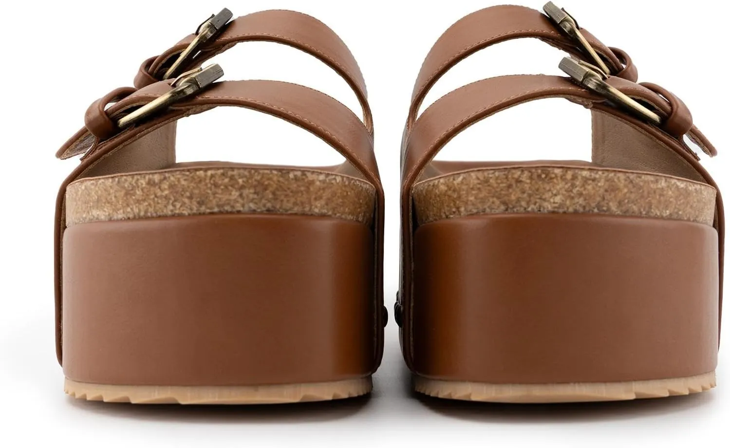 heelchic Platform Sandals Women, Chunky Platform Wedges with Arch Support, Big Buckle Casual Open Toe Slide Sandals