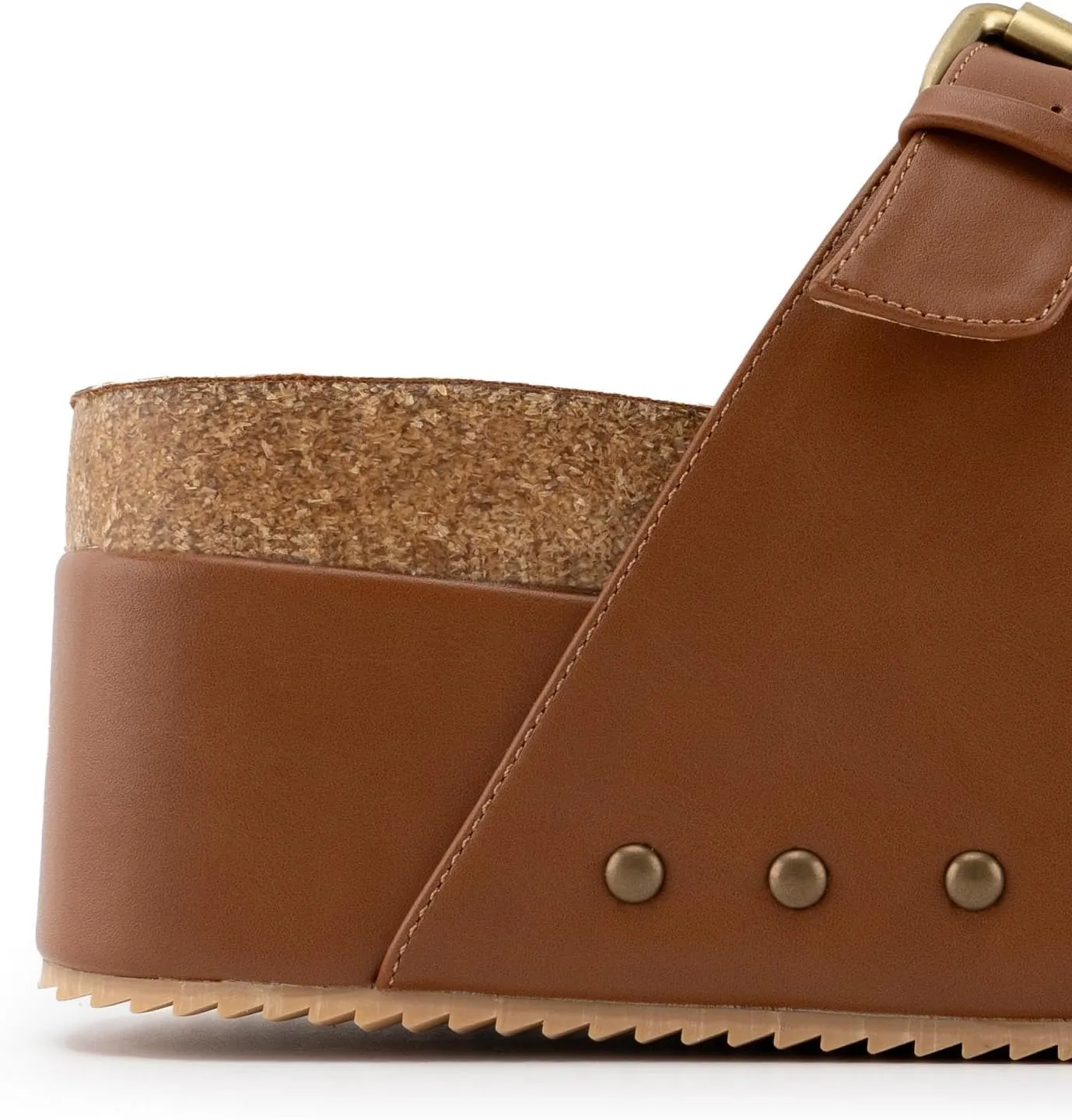 heelchic Platform Sandals Women, Chunky Platform Wedges with Arch Support, Big Buckle Casual Open Toe Slide Sandals