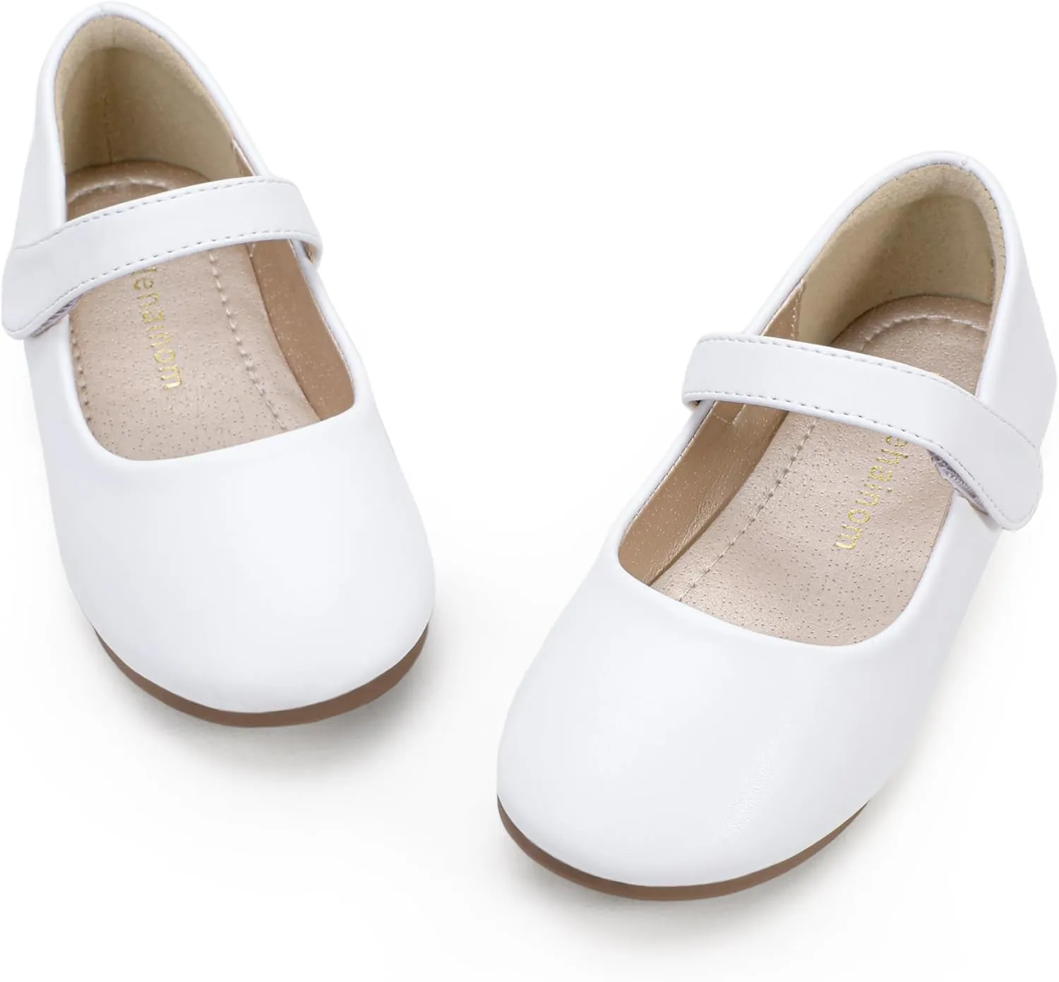Hehainom Toddler Girls Flats Mary Jane Flower Girl Dress Shoes School Wedding Party Shoes