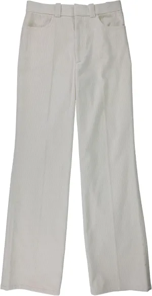Helmut Lang Womens Courduroy Casual Trouser Pants, Off-White, 8