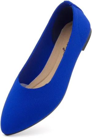 Herstyle Women's Flats – Dressy Pointed Toe Knit Ballet Flat Shoes with Memory Foam | Slip-On, Foldable & Comfortable for Work, Office, Party & Travel (2025 Trend)