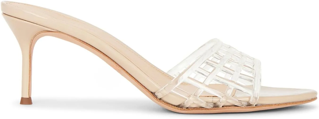High Heel Sandals for Women Open Pointed Toe Mesh Mules Sandals Beach Summer Dress Stiletto Shoes