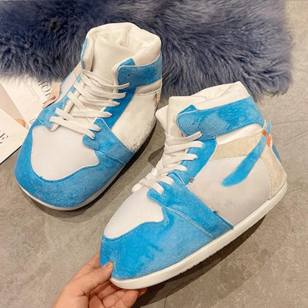 High Top Sneaker Slippers Unisex One-Size Ultra Comfy and Cozy House Fluffy Slippers for Men and Women