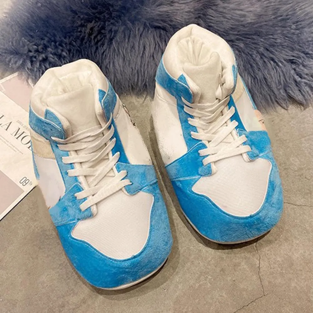 High Top Sneaker Slippers Unisex One-Size Ultra Comfy and Cozy House Fluffy Slippers for Men and Women