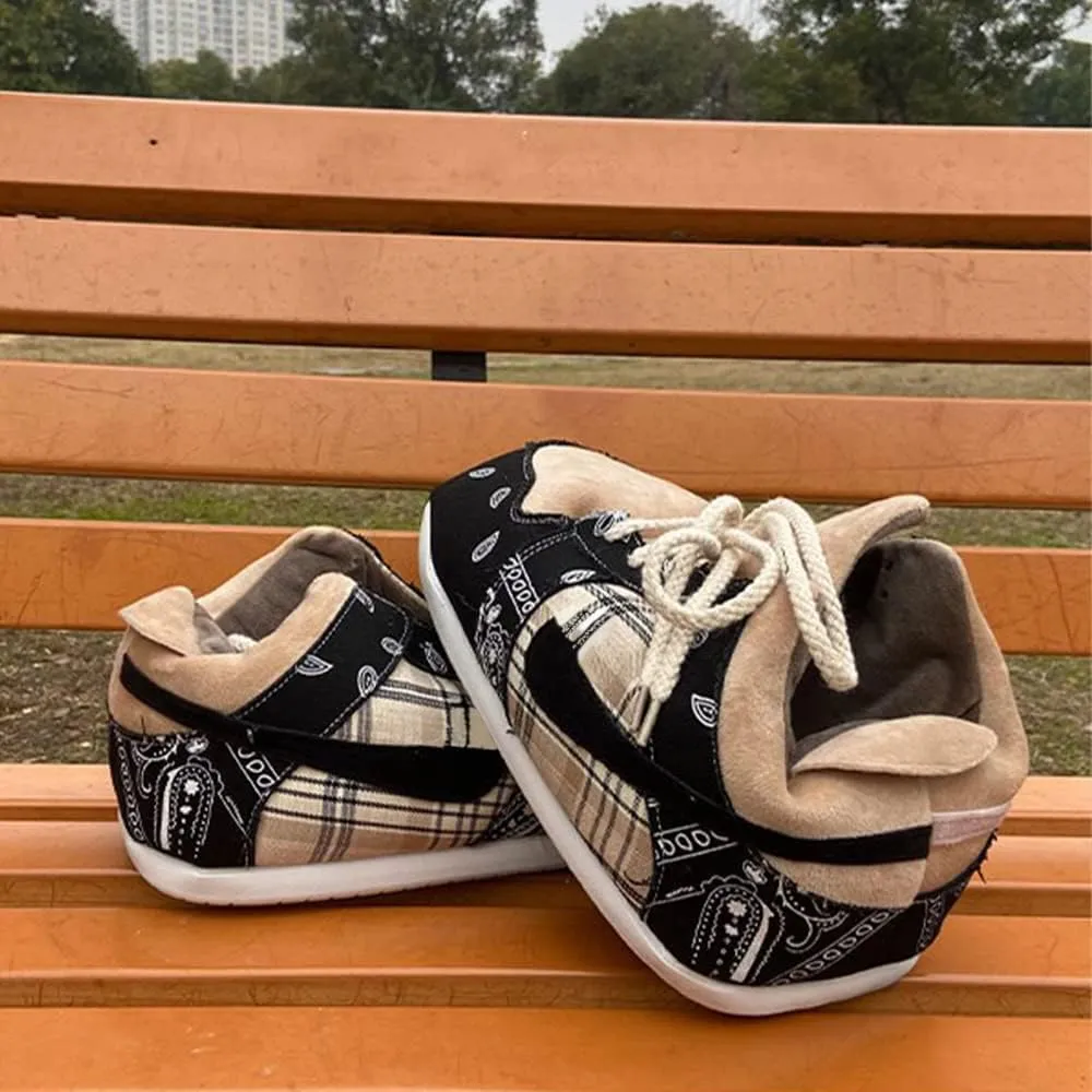 High Top Sneaker Slippers Unisex One-Size Ultra Comfy and Cozy House Fluffy Slippers for Men and Women