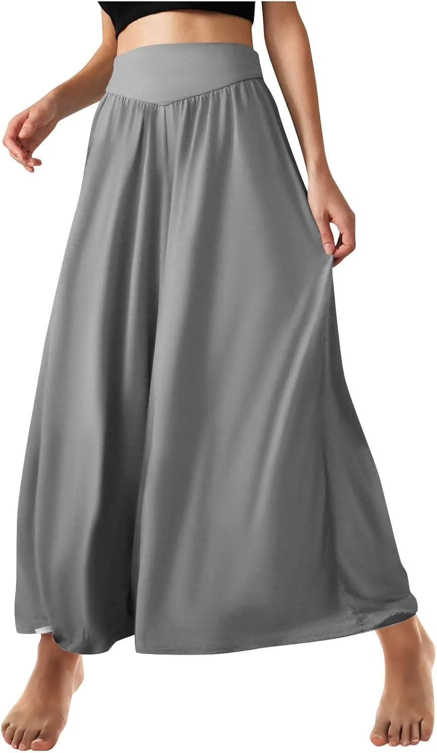 High Waisted Palazzo Pants for Women Trendy 2024 Causal Wide Leg Flowy Yoga Pant Trousers Beach Vacation Outfits