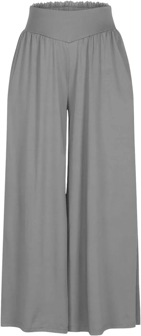 High Waisted Palazzo Pants for Women Trendy 2024 Causal Wide Leg Flowy Yoga Pant Trousers Beach Vacation Outfits