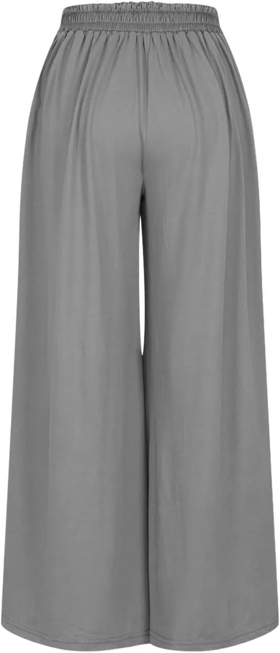 High Waisted Palazzo Pants for Women Trendy 2024 Causal Wide Leg Flowy Yoga Pant Trousers Beach Vacation Outfits