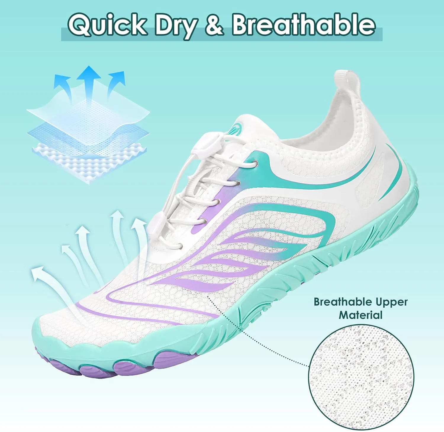 Hike Barefoot Shoes Women Men,Wide Toe Water Shoes 2025 New Breathable Grounded Footwear Non-Slip Fashion Hiking Shoe for Walking Swim Pool Beach Outdoor Water Sports