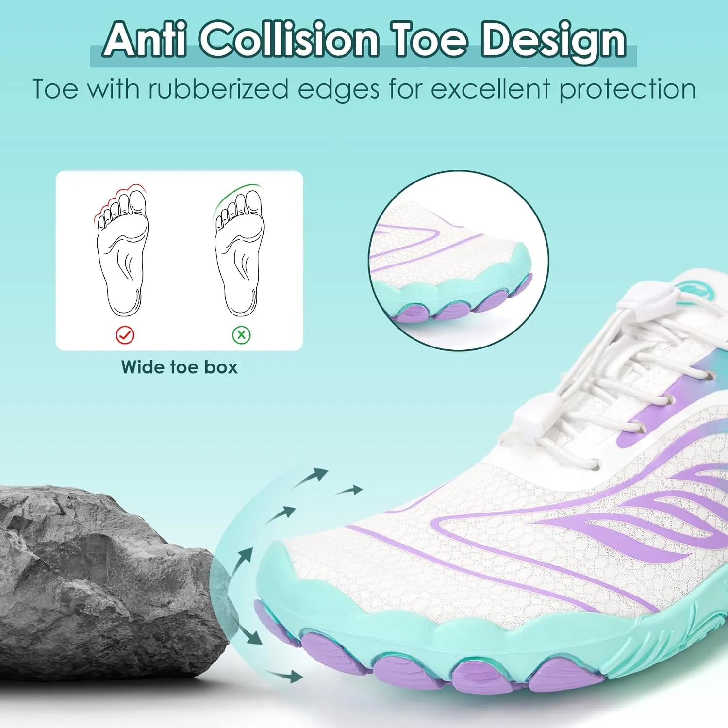 Hike Barefoot Shoes Women Men,Wide Toe Water Shoes 2025 New Breathable Grounded Footwear Non-Slip Fashion Hiking Shoe for Walking Swim Pool Beach Outdoor Water Sports