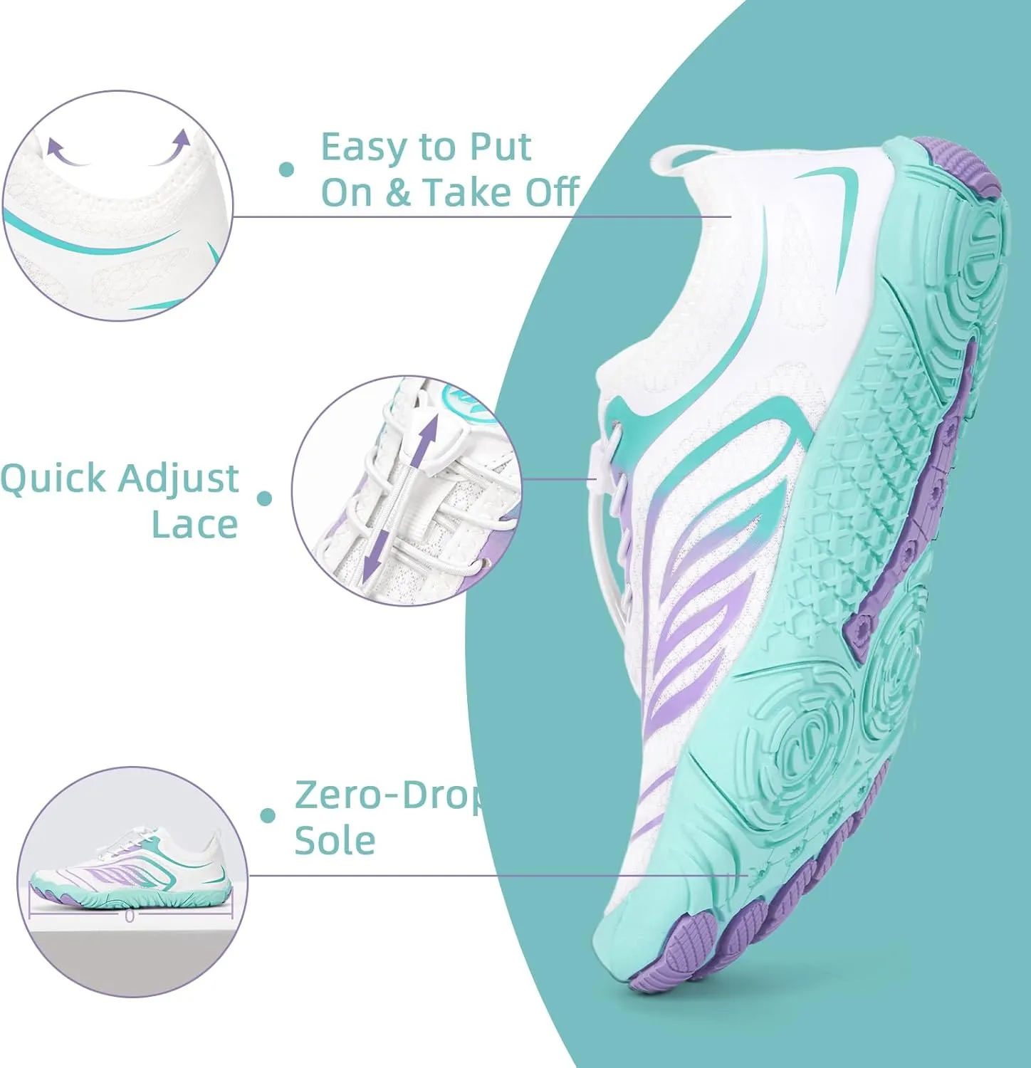 Hike Barefoot Shoes Women Men,Wide Toe Water Shoes 2025 New Breathable Grounded Footwear Non-Slip Fashion Hiking Shoe for Walking Swim Pool Beach Outdoor Water Sports