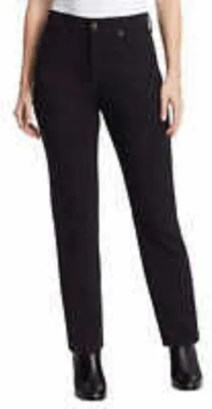 Hilary Radley Pull On Pants Slim Fit Stretch Ponte Pants (Black, X-Large)