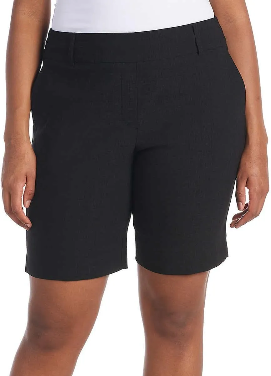 Hilary Radley Women's Pull On Mid Rise Stretch Comfort Bermuda Shorts