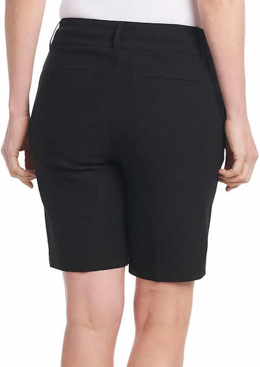 Hilary Radley Women's Pull On Mid Rise Stretch Comfort Bermuda Shorts