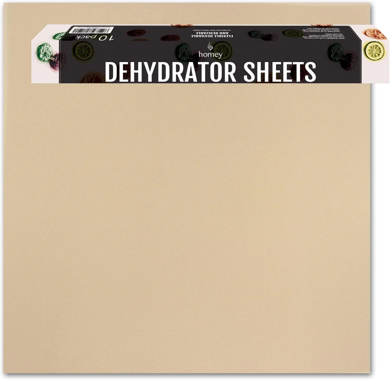 Homey 10-Pack Flexible Reusable and Resizable Non Stick Teflon Food Dehydrator Sheets, 14x14-Inches