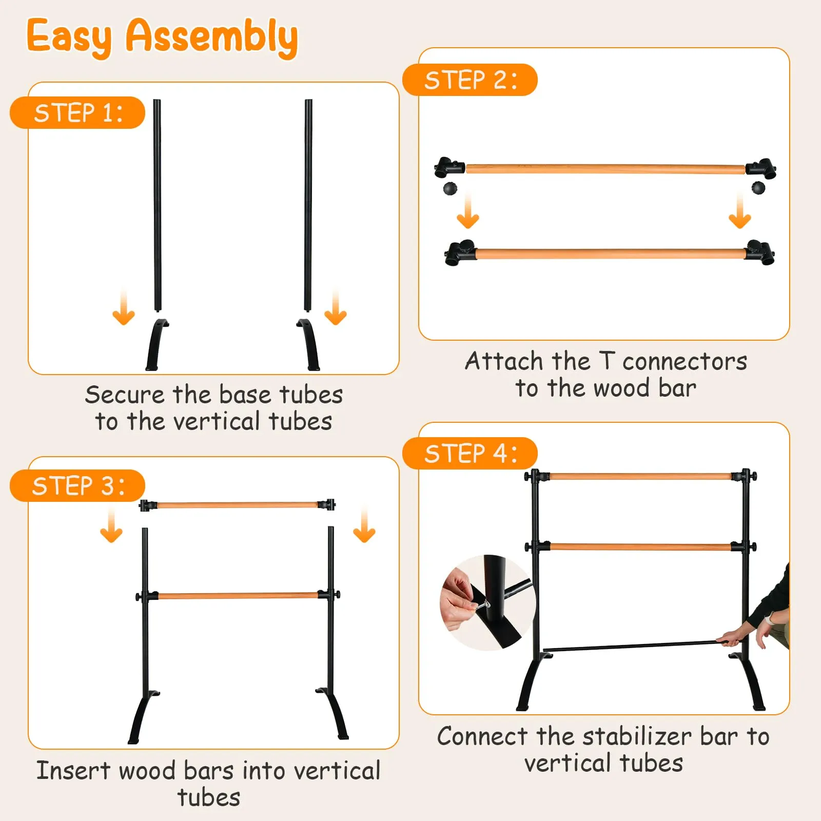 HONEY JOY Portable Ballet Barre