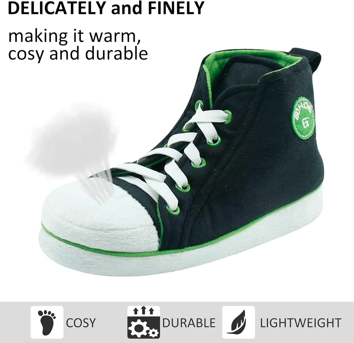 House Sneaker Slippers for Men Warm Winter Funny Cozy Indoor Sneakers Slipper Shoes Boys