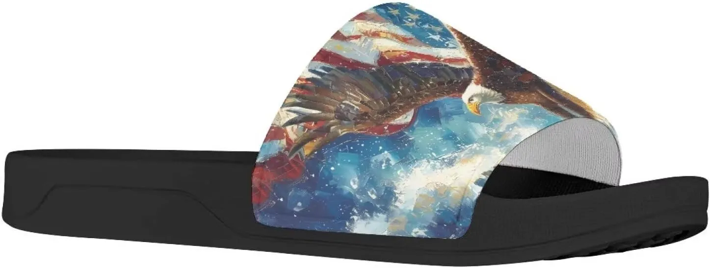 Howilath Cute Animal Women's Classic Open Toe Single Band Slip-On Flat Slide Sandal, Mandala Galaxy Butterflies Colorful Design Women Shower Slippers