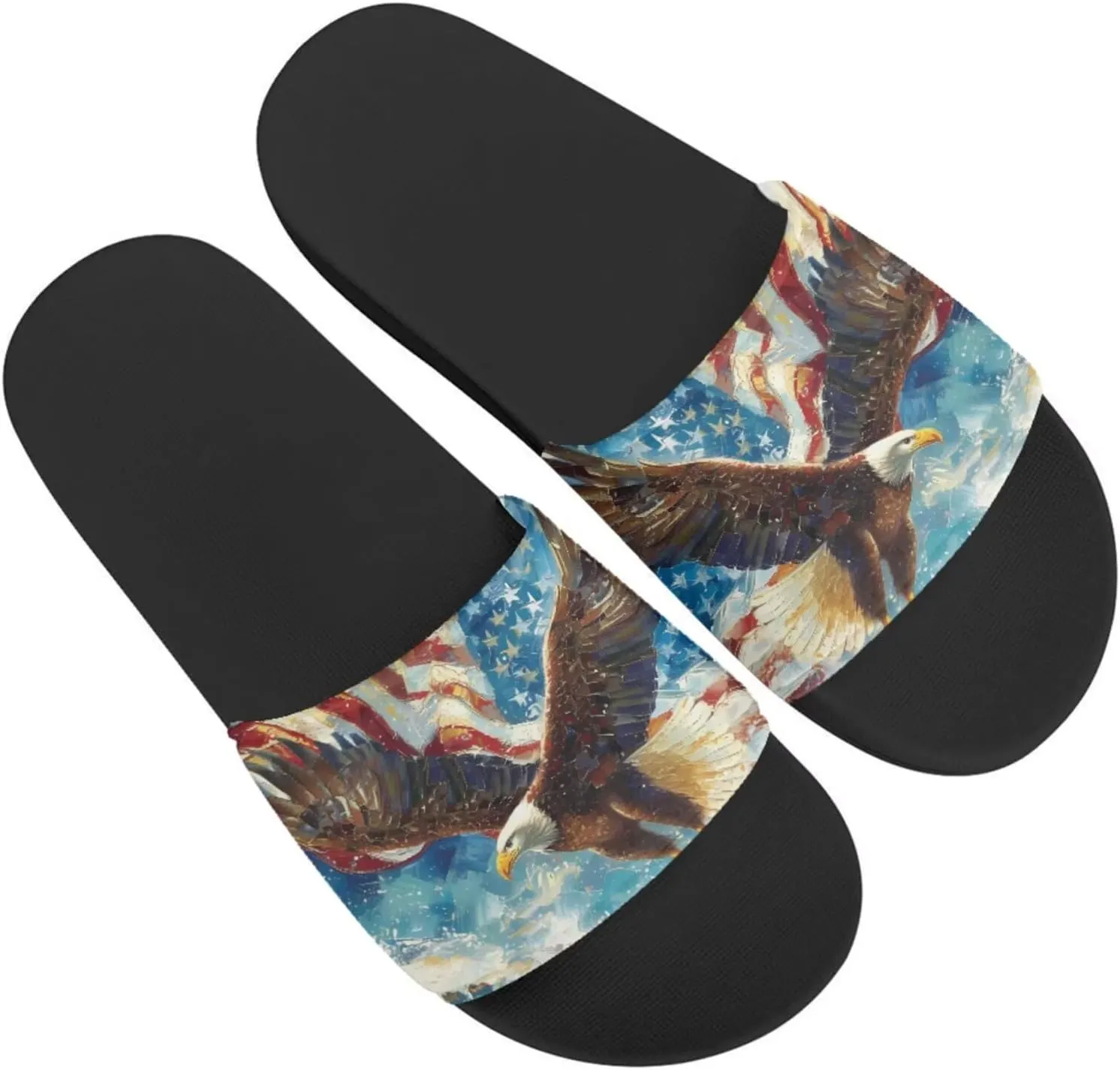 Howilath Cute Animal Women's Classic Open Toe Single Band Slip-On Flat Slide Sandal, Mandala Galaxy Butterflies Colorful Design Women Shower Slippers