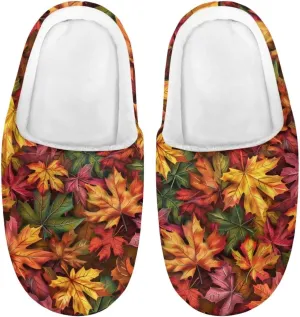 Howilath Maple Leaves Print Unisex Big Kids Little Kids Slippers with Non-slip Rubber Sole for Big Boys Girls