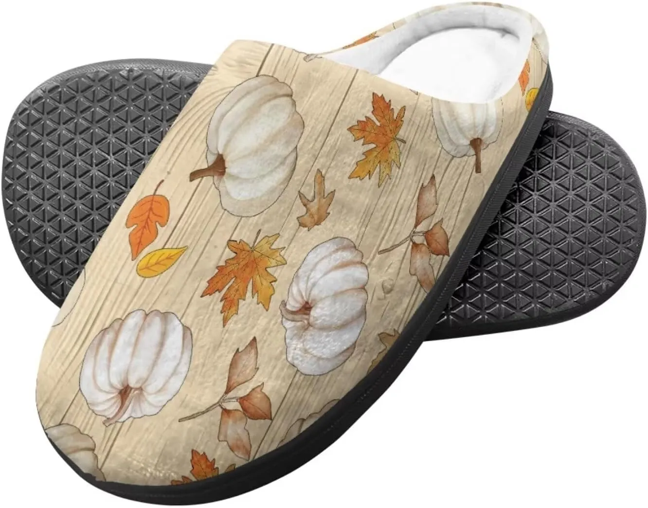 Howilath Maple Leaves Print Unisex Big Kids Little Kids Slippers with Non-slip Rubber Sole for Big Boys Girls